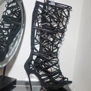 Dsquared2 Runway SS2015 Laser Cut Suede Gladiator Boots